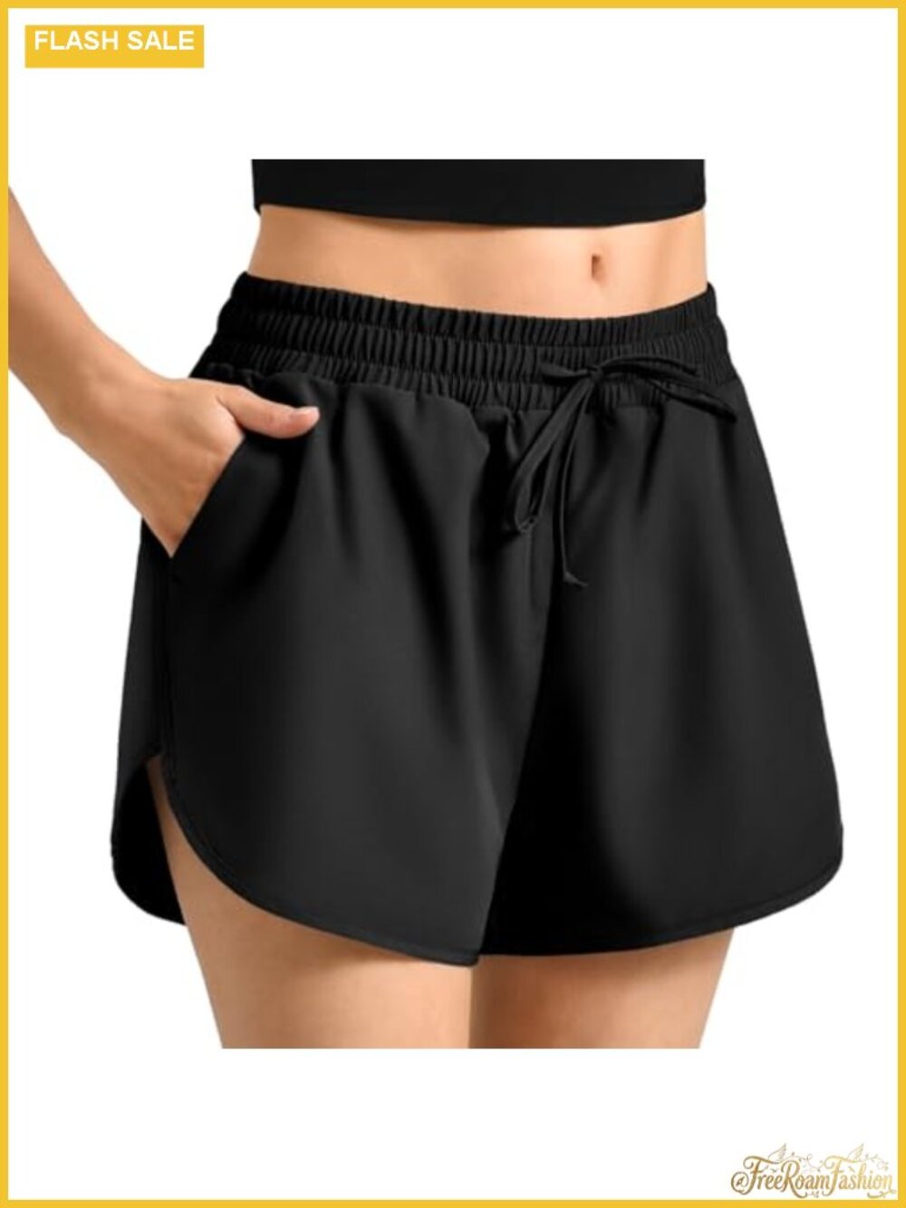 Women's Quick-Dry High Waist Running Shorts with Pockets
